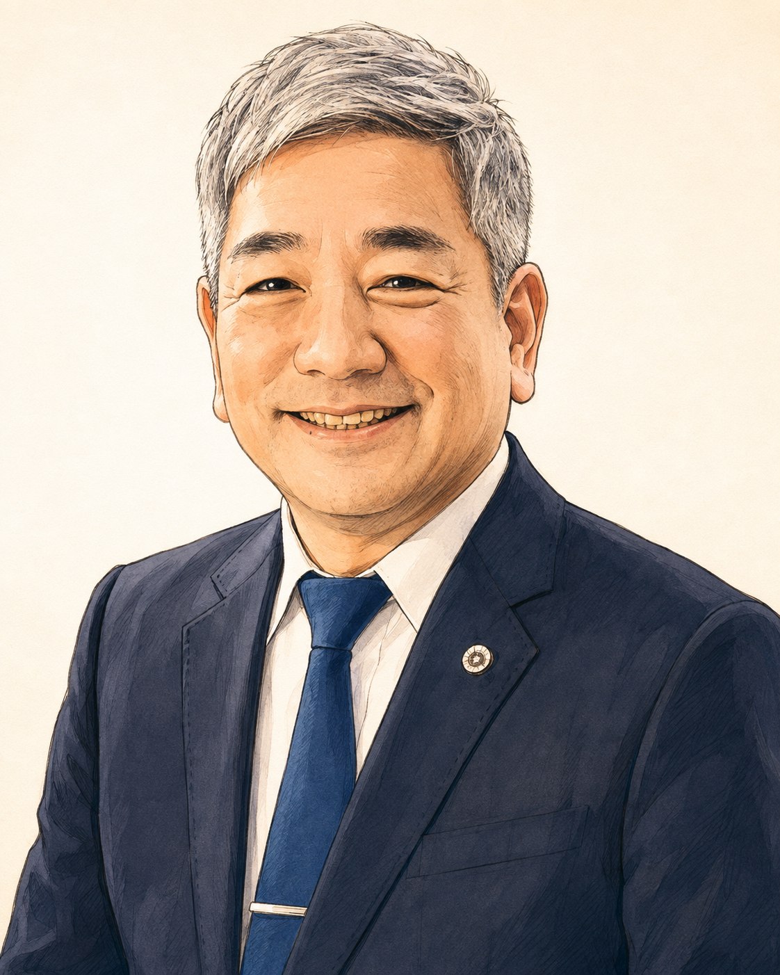 弁護士 笹瀬健児の肖像イラスト